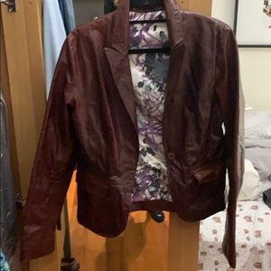 Italian leather jacket. Burgendy color.